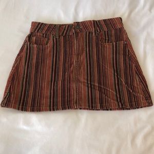 Striped corduroy mini skirt